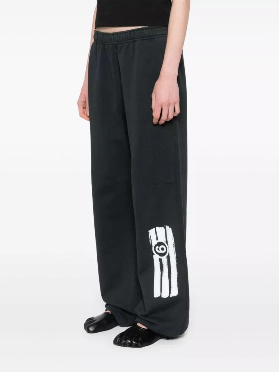 MM6 Maison Margiela Pantaloni in cotone con logo, view 4