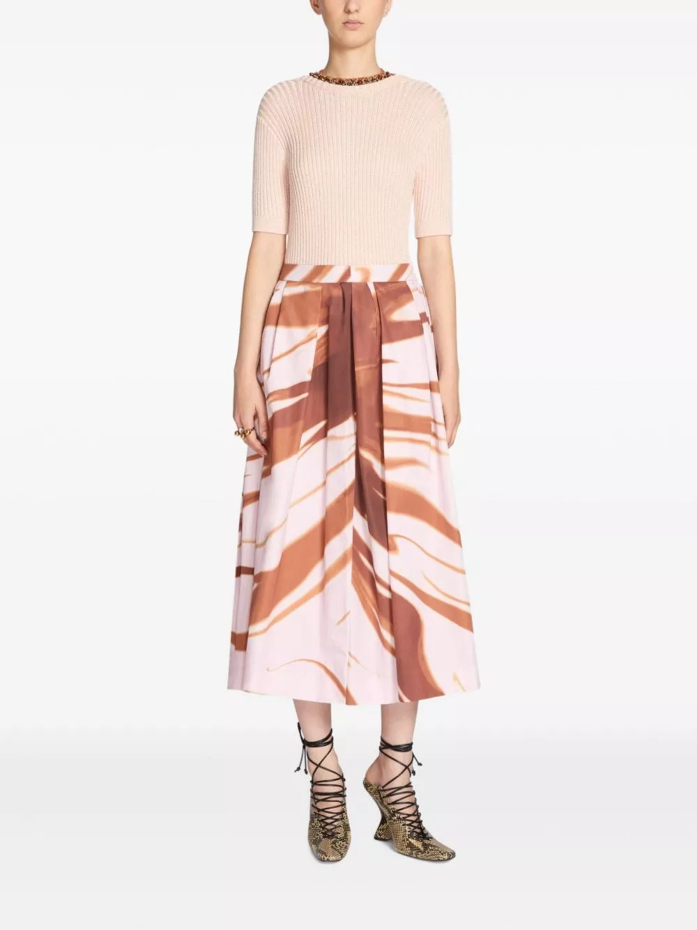 Dries Van Noten Gonna midi stampata Soni, view 2