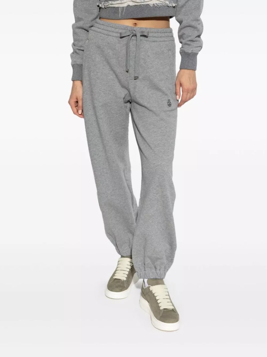 Alexander McQueen Pantaloni in cotone con logo, view 2