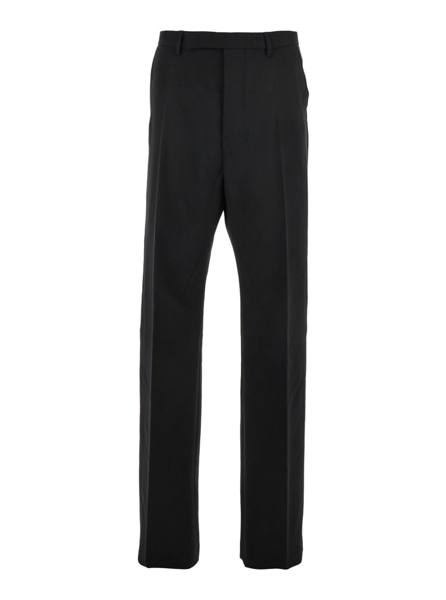 Rick Owens Pantaloni Sartoriali 'Geth' con Passanti per Cinture in Lana Neri Uomo