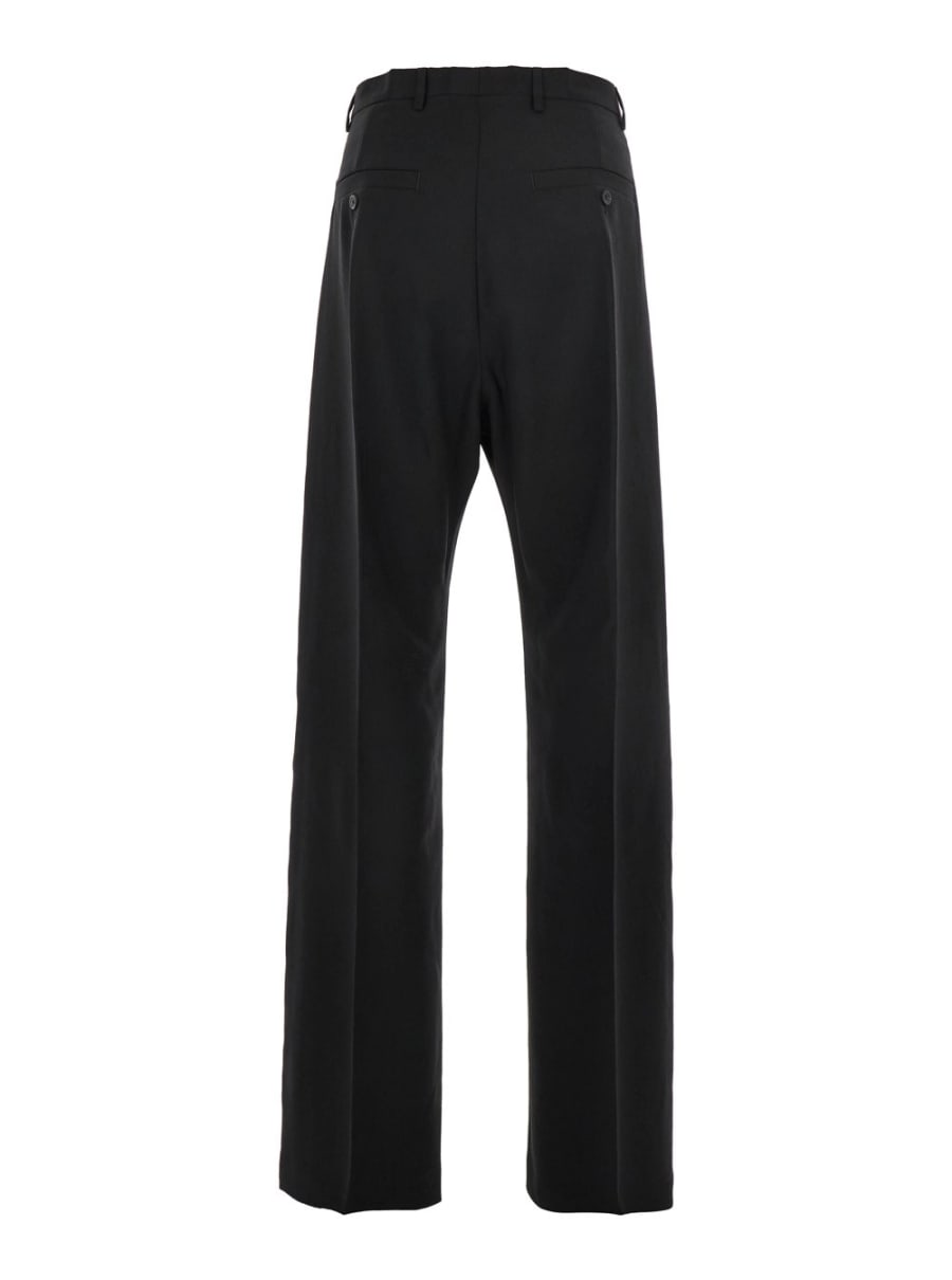 Rick Owens Pantaloni Sartoriali 'Geth' con Passanti per Cinture in Lana Neri Uomo, view 2