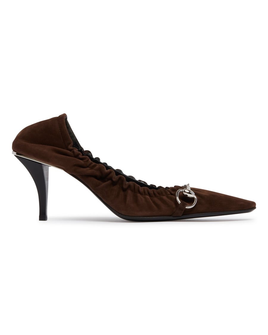 Gucci Decollete Vittoria Con Elastico Marroni, view 2