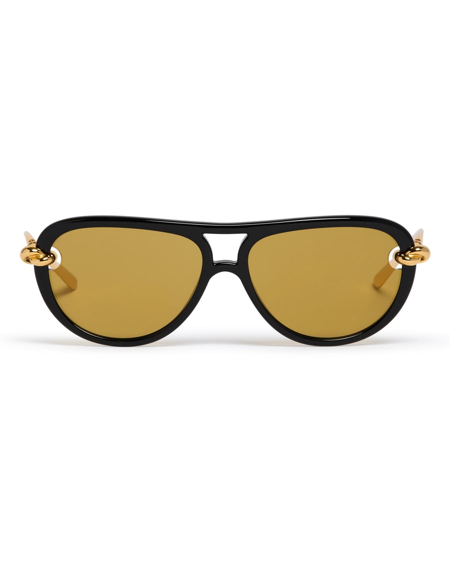 Bottega Veneta Occhiali Da Sole Aviator Knot Dorati, view 2