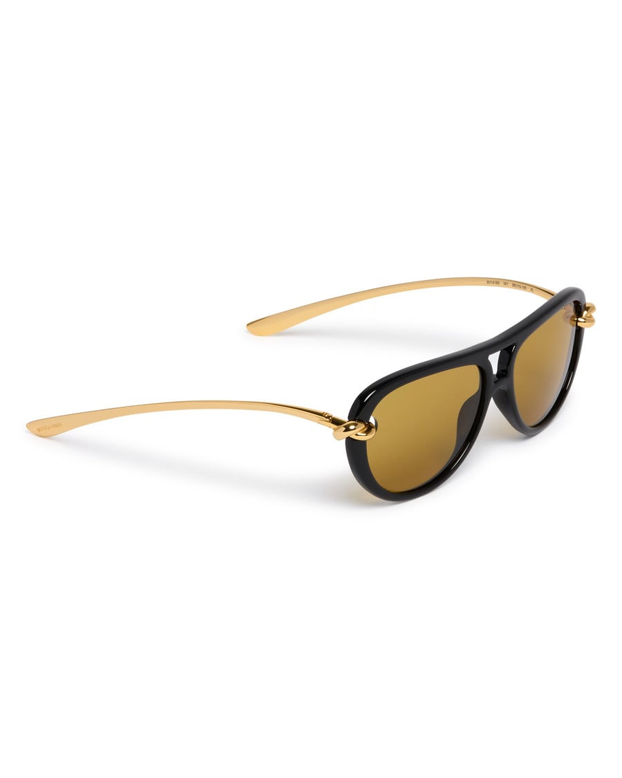 Bottega Veneta Occhiali Da Sole Aviator Knot Dorati, view 3