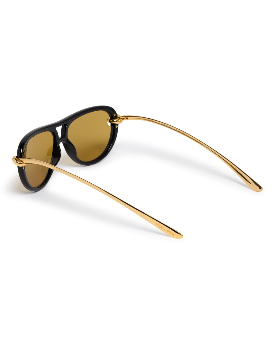 Bottega Veneta Occhiali Da Sole Aviator Knot Dorati, view 6