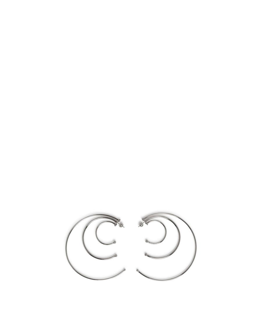 PANCONESI Pierced Solar Hoops Argentati