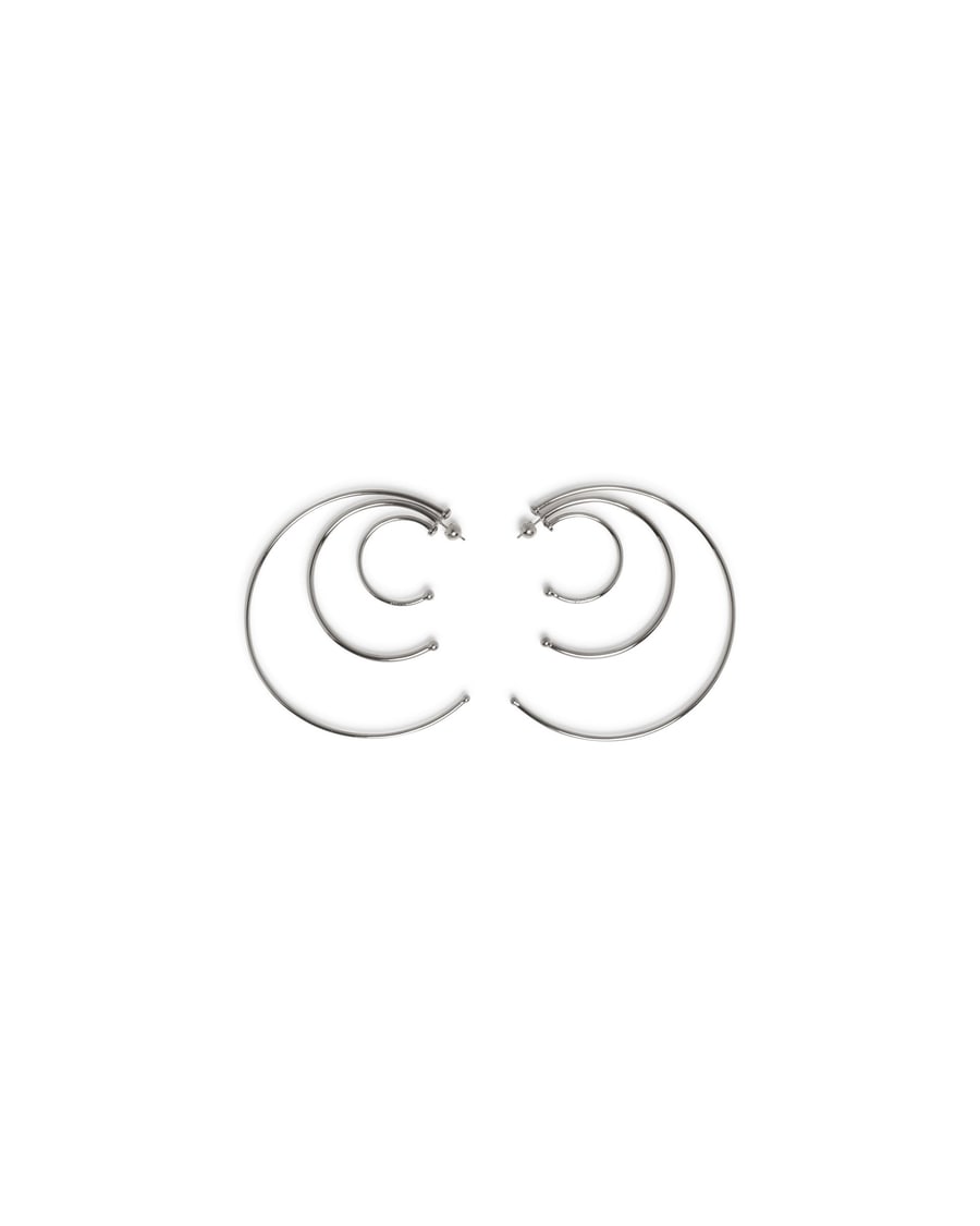 PANCONESI Pierced Solar Hoops Argentati, view 2