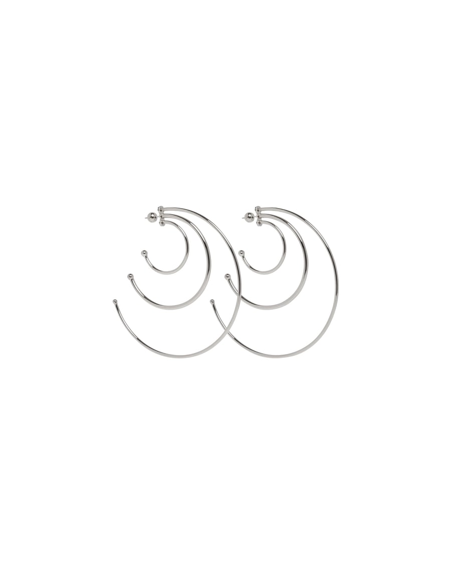 PANCONESI Pierced Solar Hoops Argentati, view 3