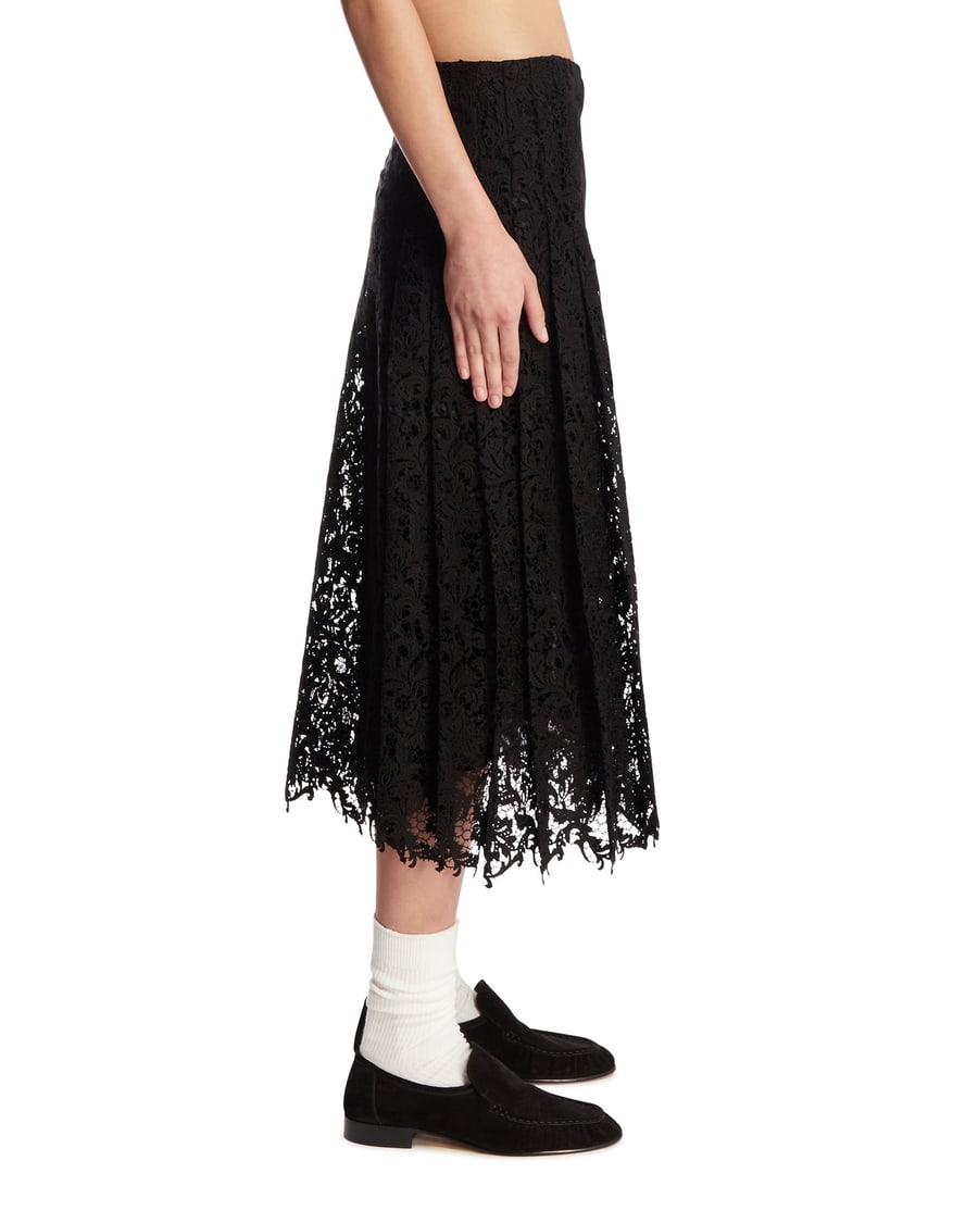 Fendi Gonna In Pizzo Macrame Nera, view 4