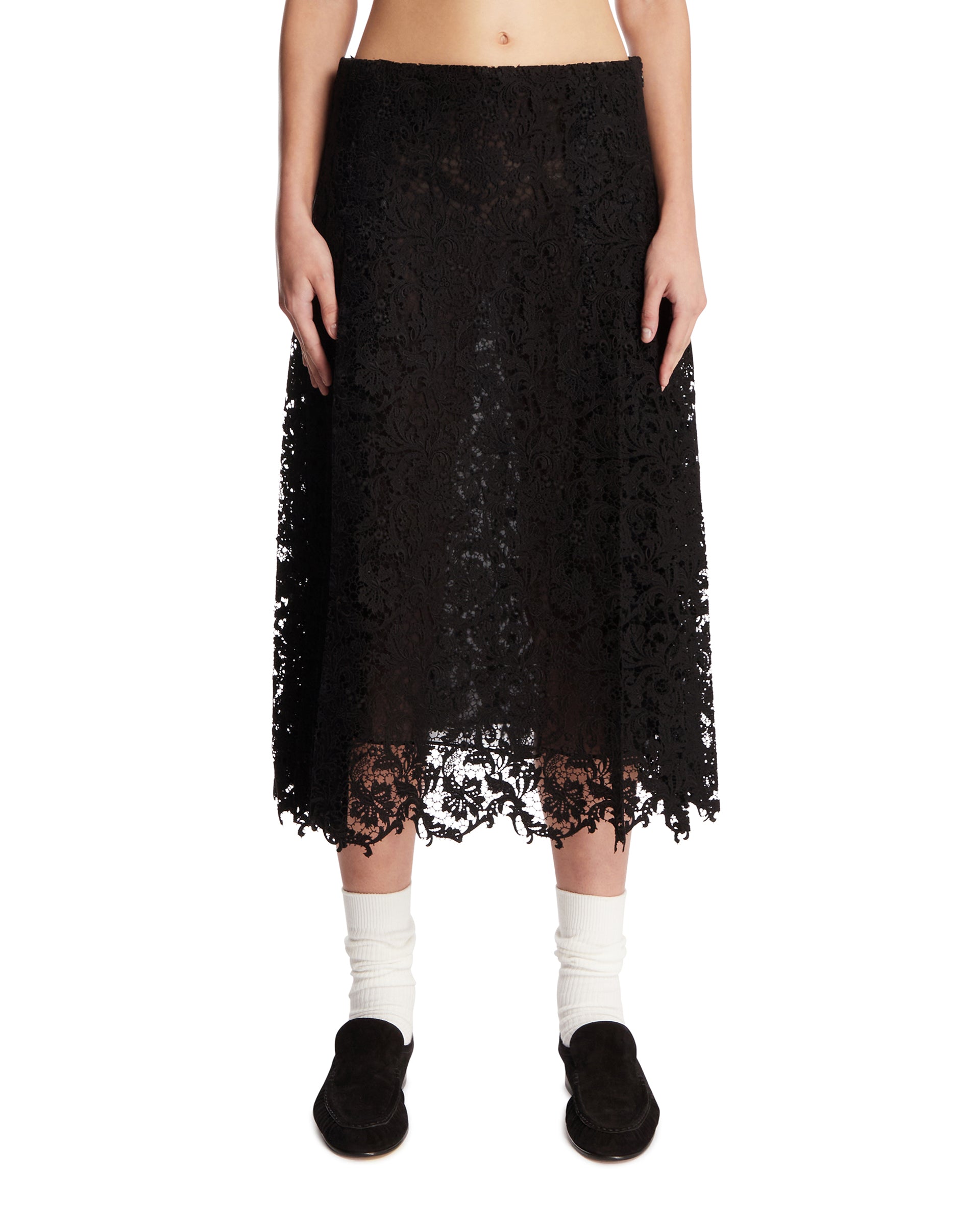 Fendi Gonna In Pizzo Macrame Nera
