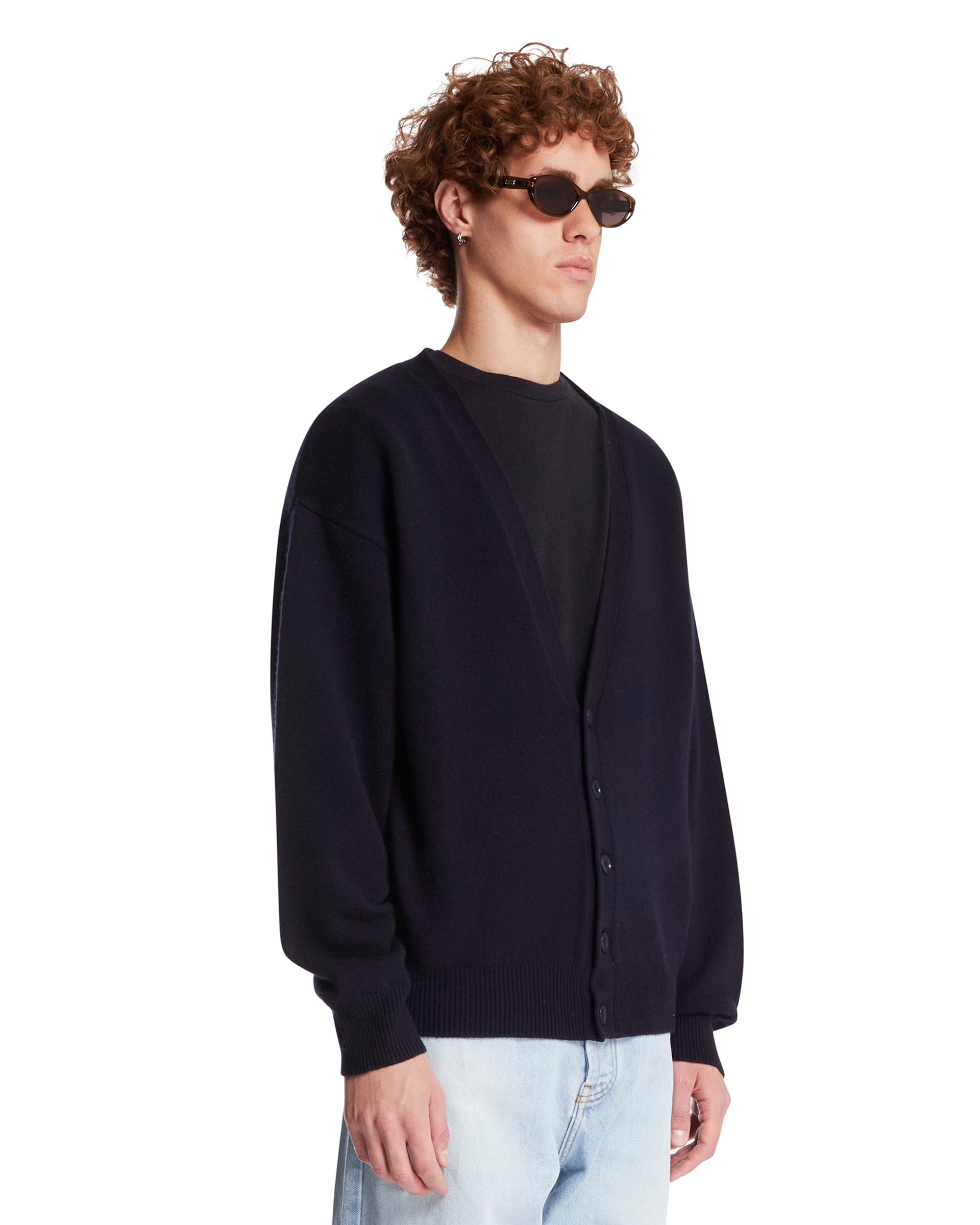 EXTREME CASHMERE Cardigan In Cashmere Blu, view 2