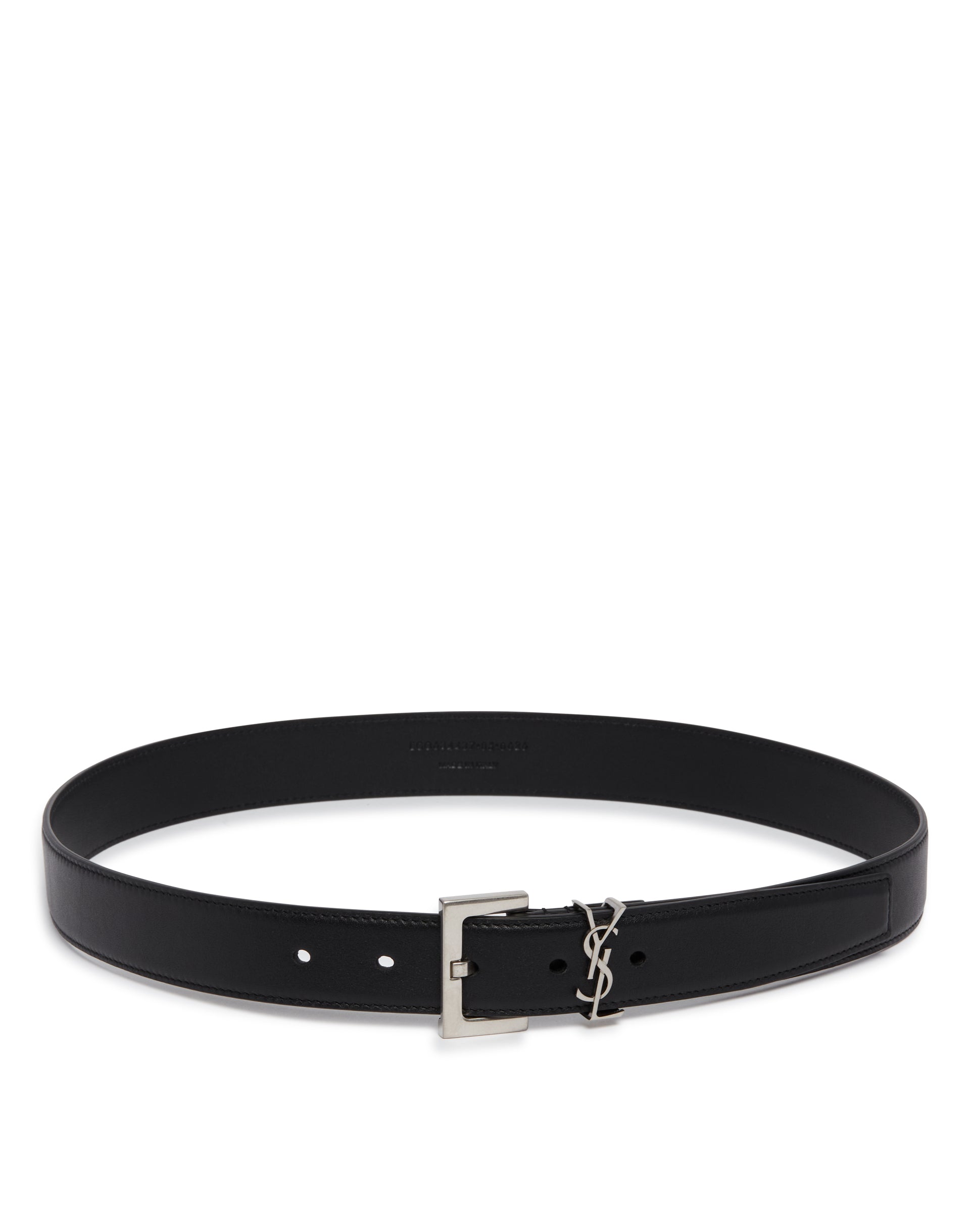 Saint Laurent Cintura Cassandre Con Fibbia Squadrata Nera