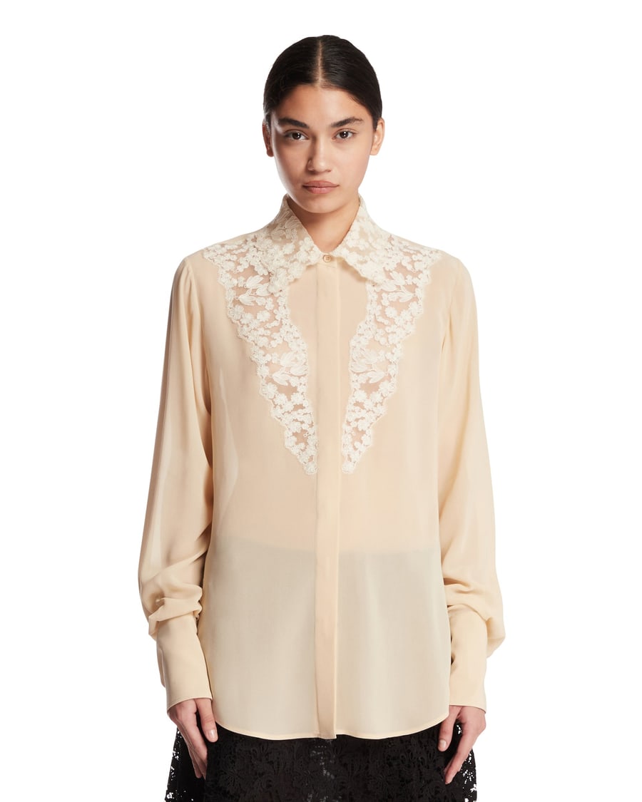 Fendi Camicia In Seta Beige
