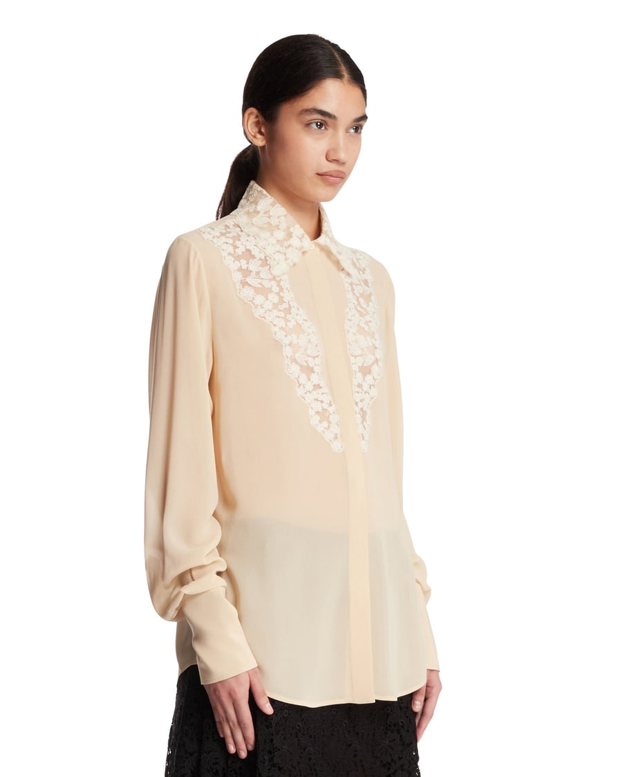 Fendi Camicia In Seta Beige, view 2