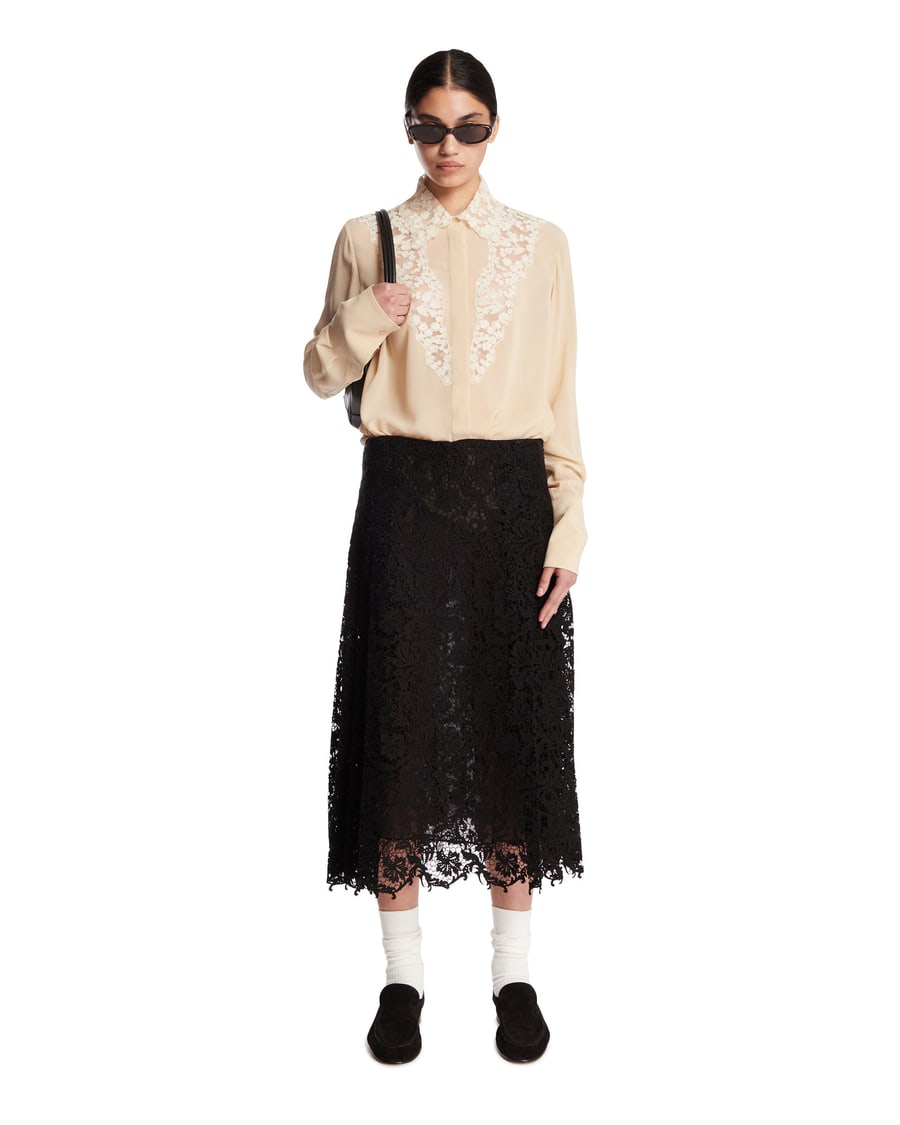 Fendi Camicia In Seta Beige, view 3