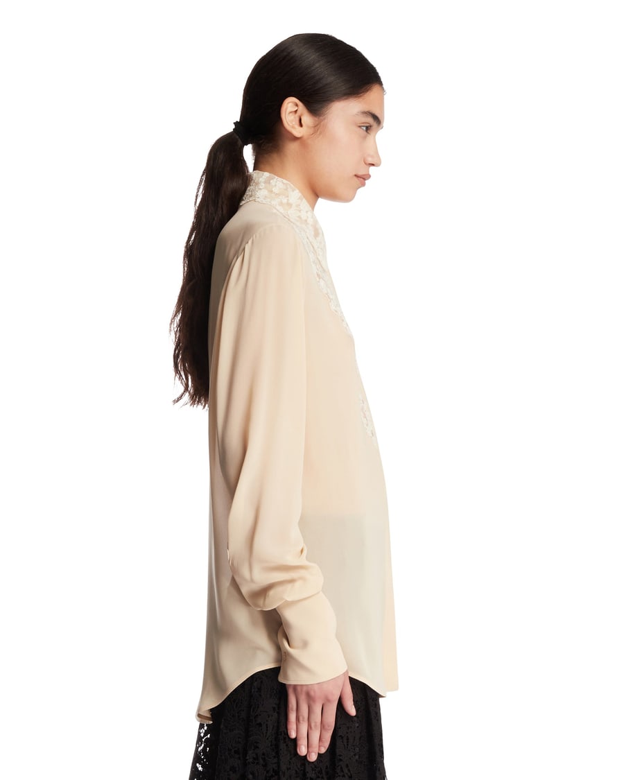 Fendi Camicia In Seta Beige, view 4