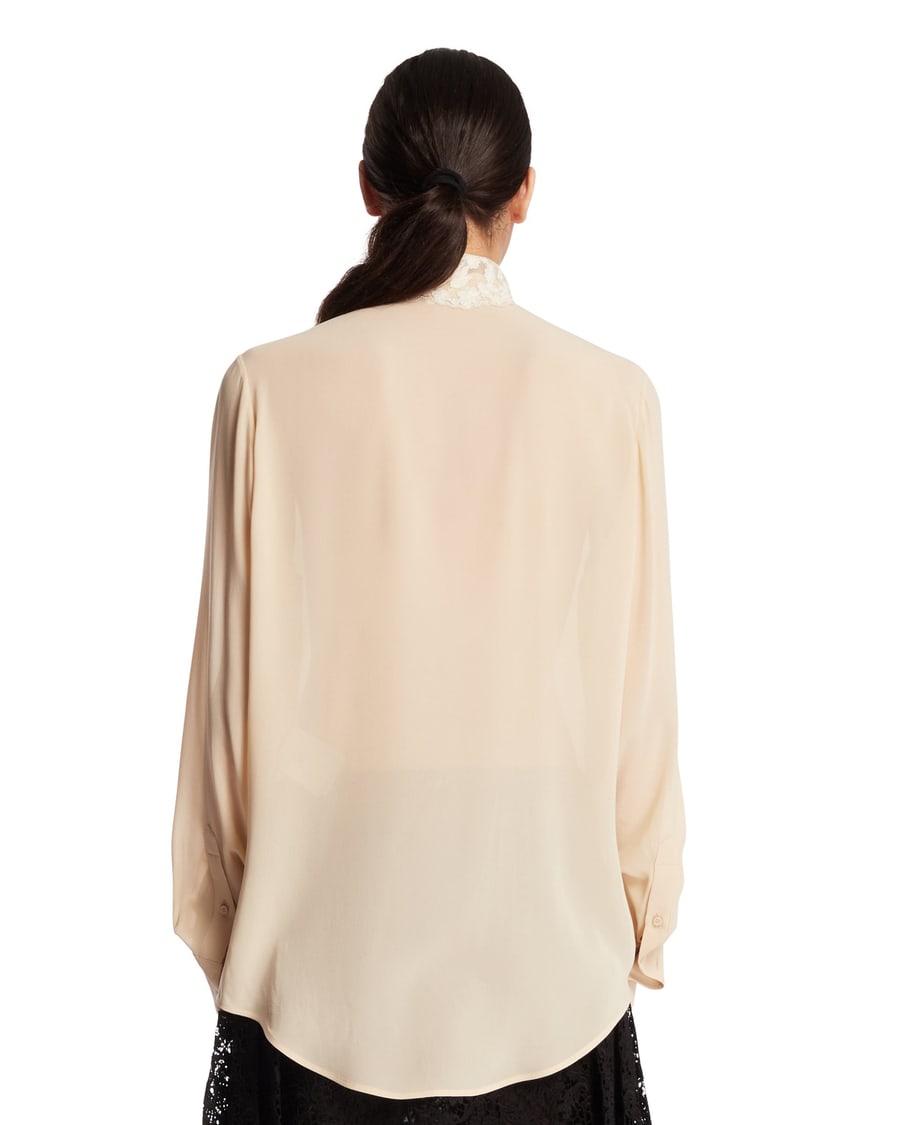 Fendi Camicia In Seta Beige, view 5