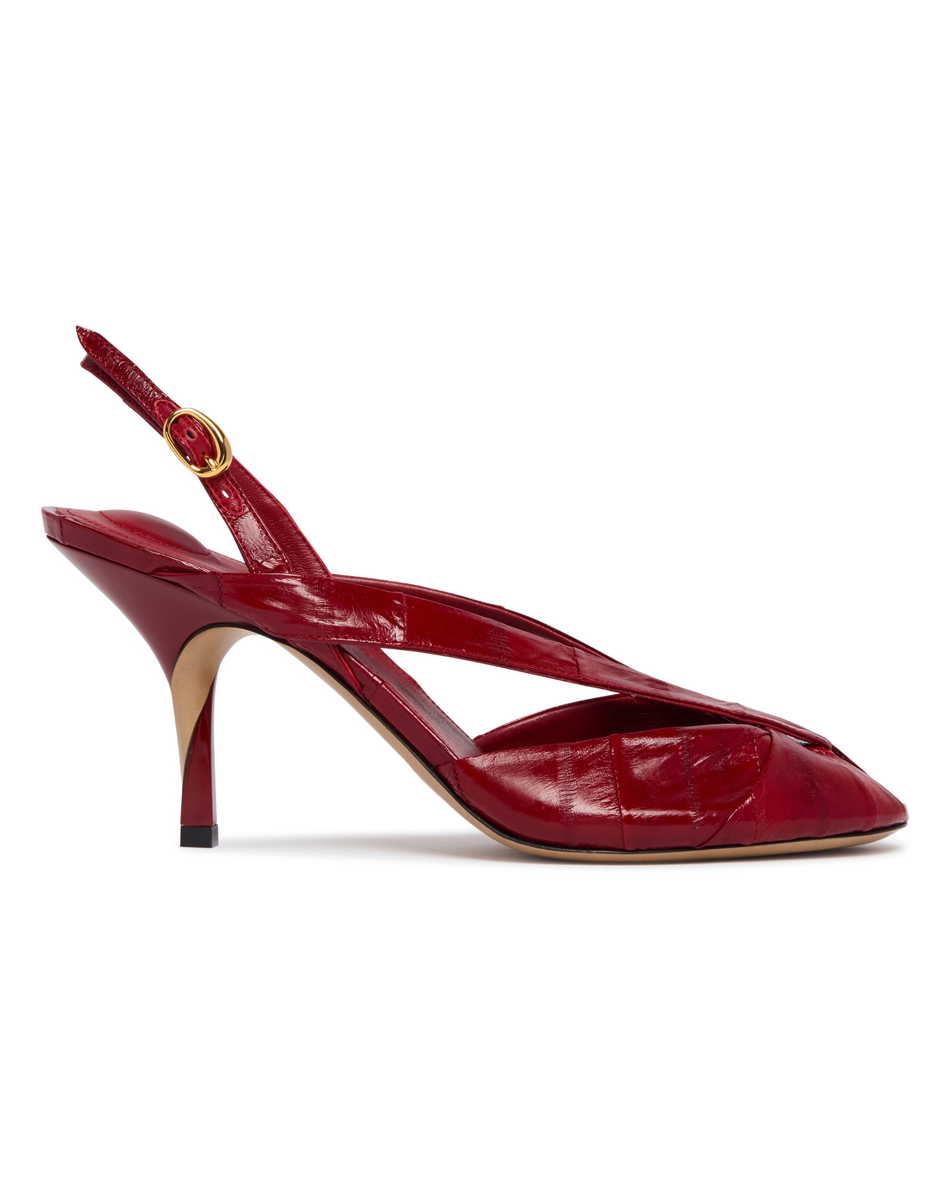 Jacquemus Slingback Poisson In Pelle Rosse, view 2