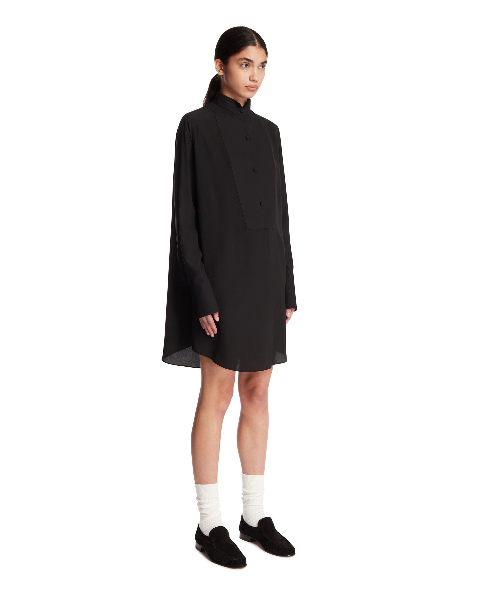 Tom Ford Abito Chemisier In Seta Nero, view 2
