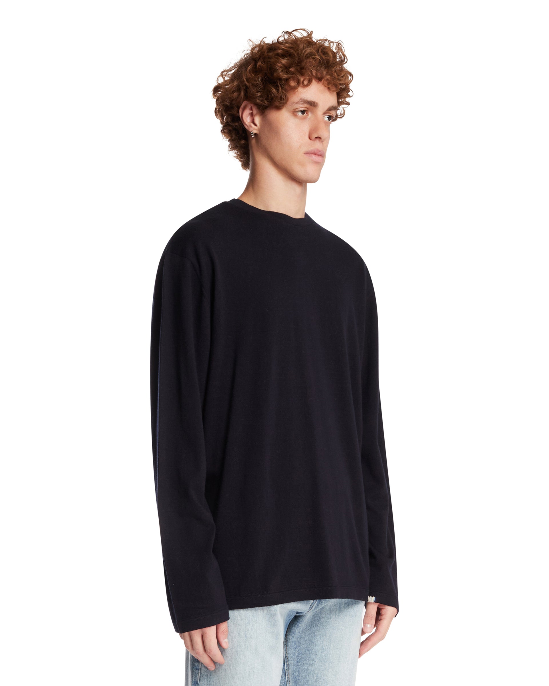 EXTREME CASHMERE T-Shirt In Cotone E Cashmere Blu, view 2