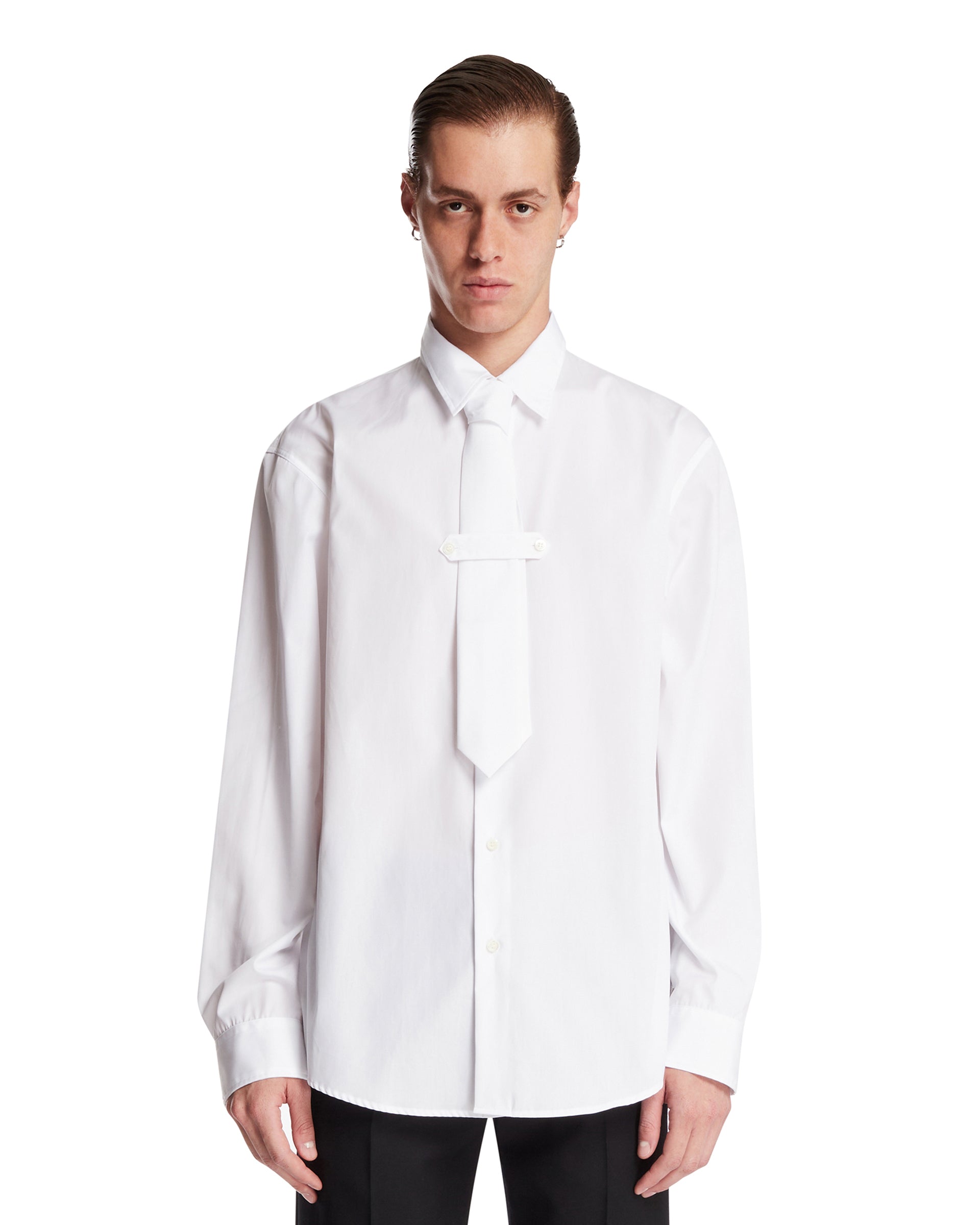 Dries Van Noten Camicia Con Cravatta Bianca