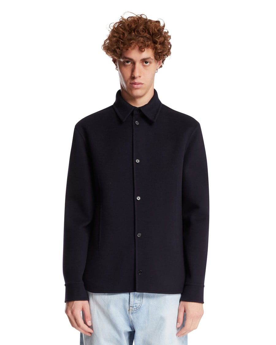 Jil Sander Giacca-camicia In Lana Blu