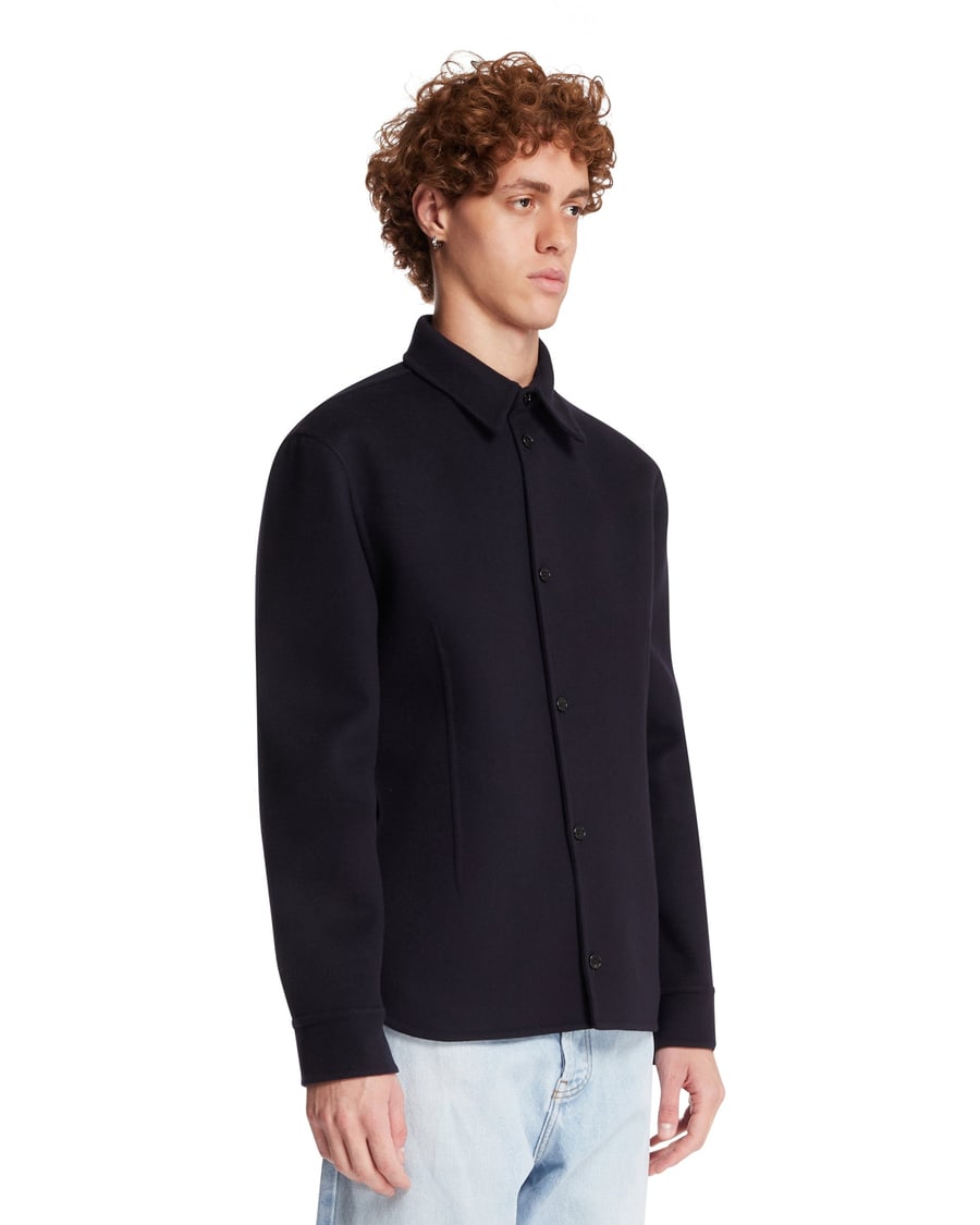 Jil Sander Giacca-camicia In Lana Blu, view 2