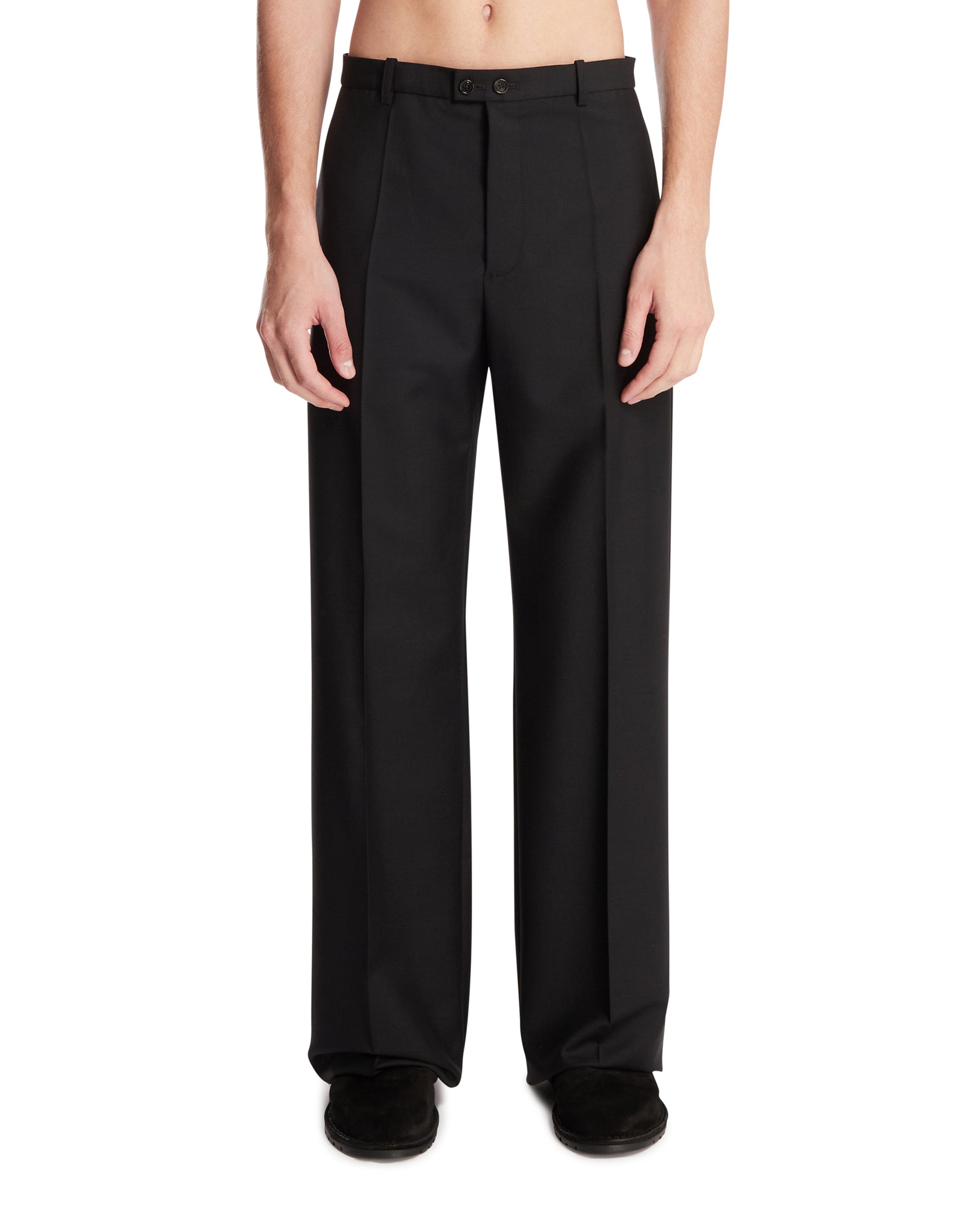 Jil Sander Pantaloni In Lana E Mohair Neri