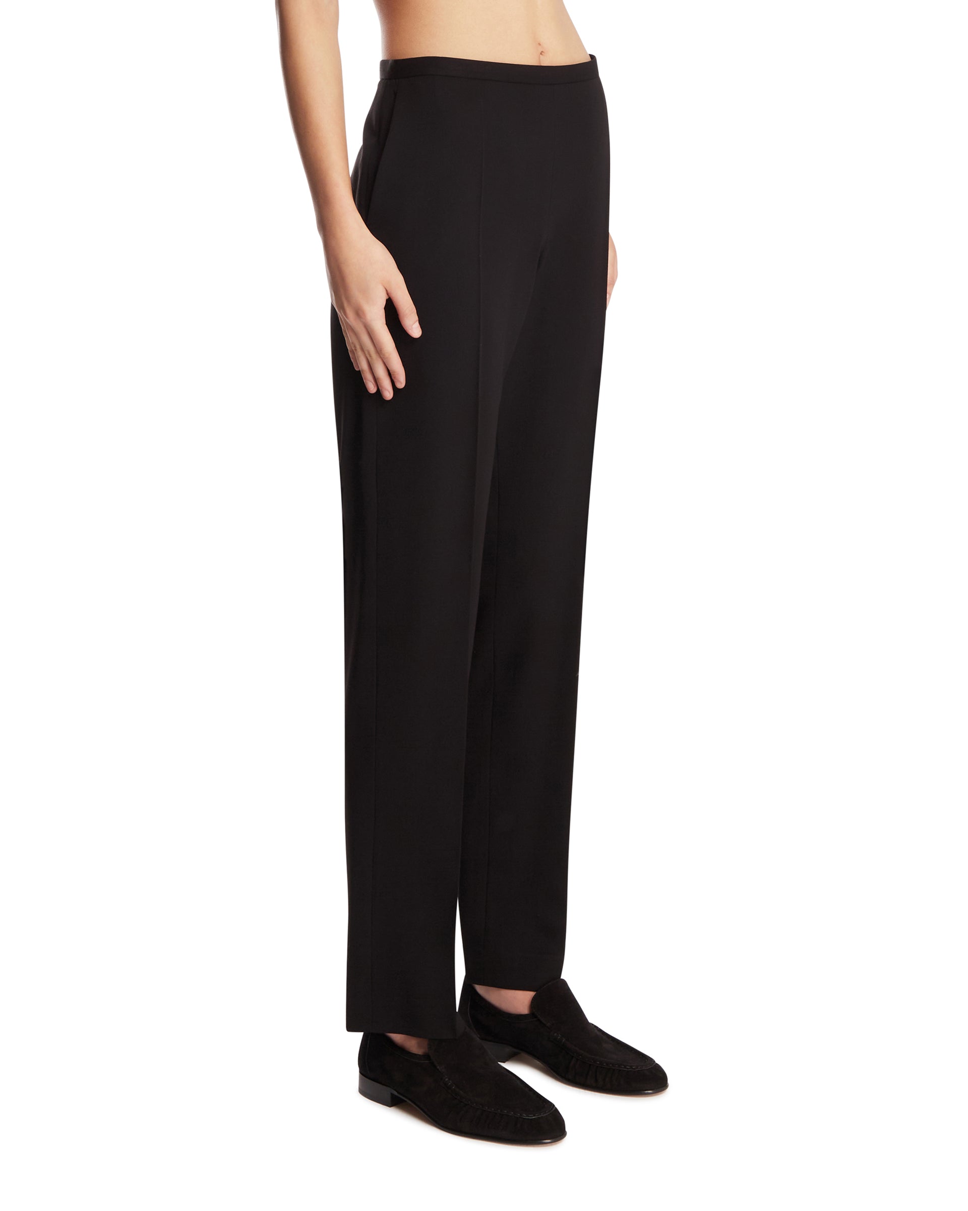 The Row Pantaloni In Lana Neri, view 2