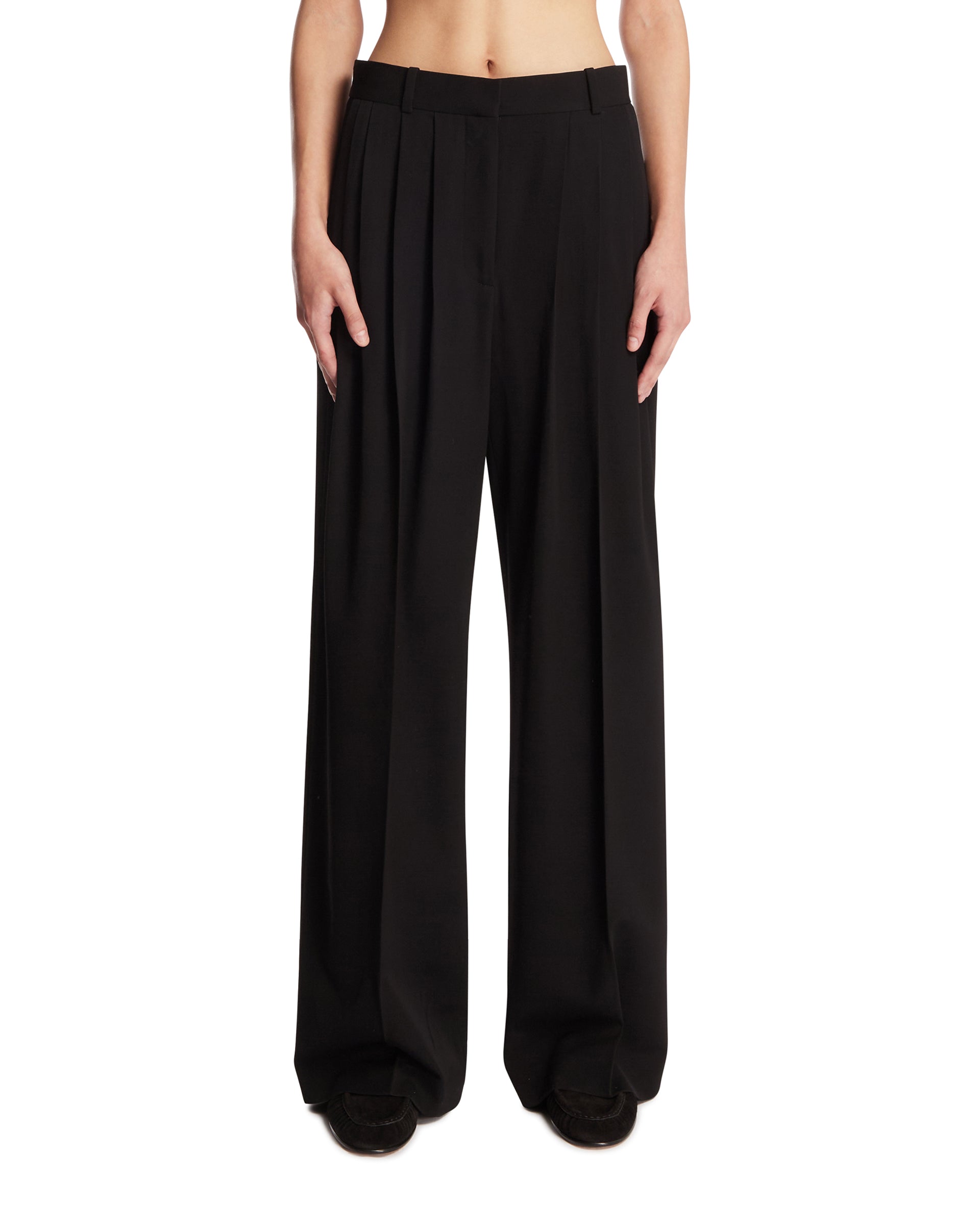 The Row Pantaloni In Lana Ampi Neri