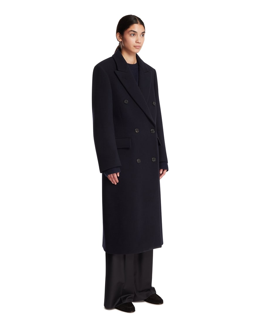 The Row Cappotto Doppiopetto In Lana Blu, view 2