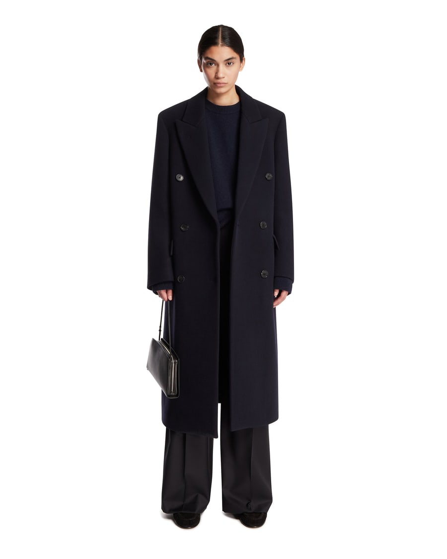 The Row Cappotto Doppiopetto In Lana Blu, view 3