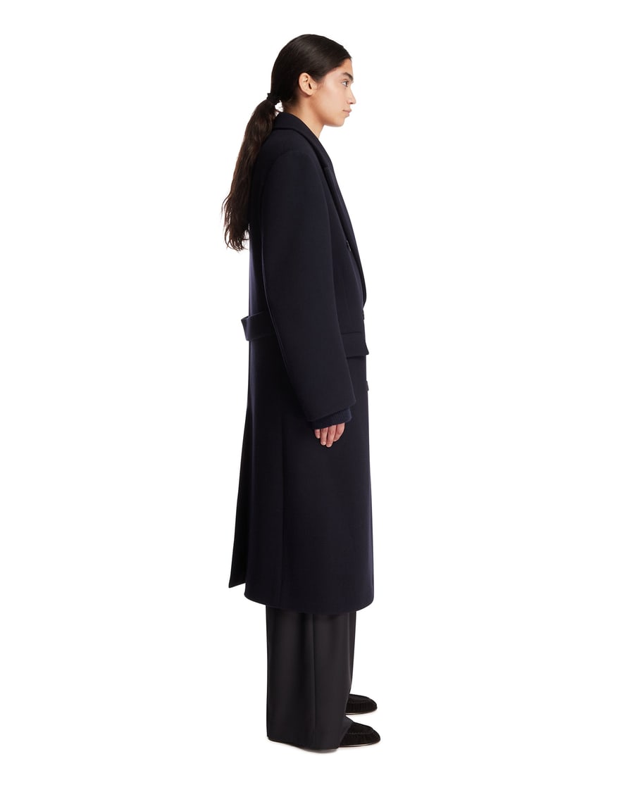 The Row Cappotto Doppiopetto In Lana Blu, view 4