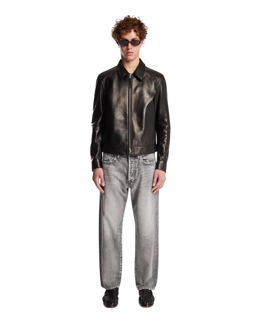 Tom Ford Giacca Con Zip In Pelle Nera, view 3