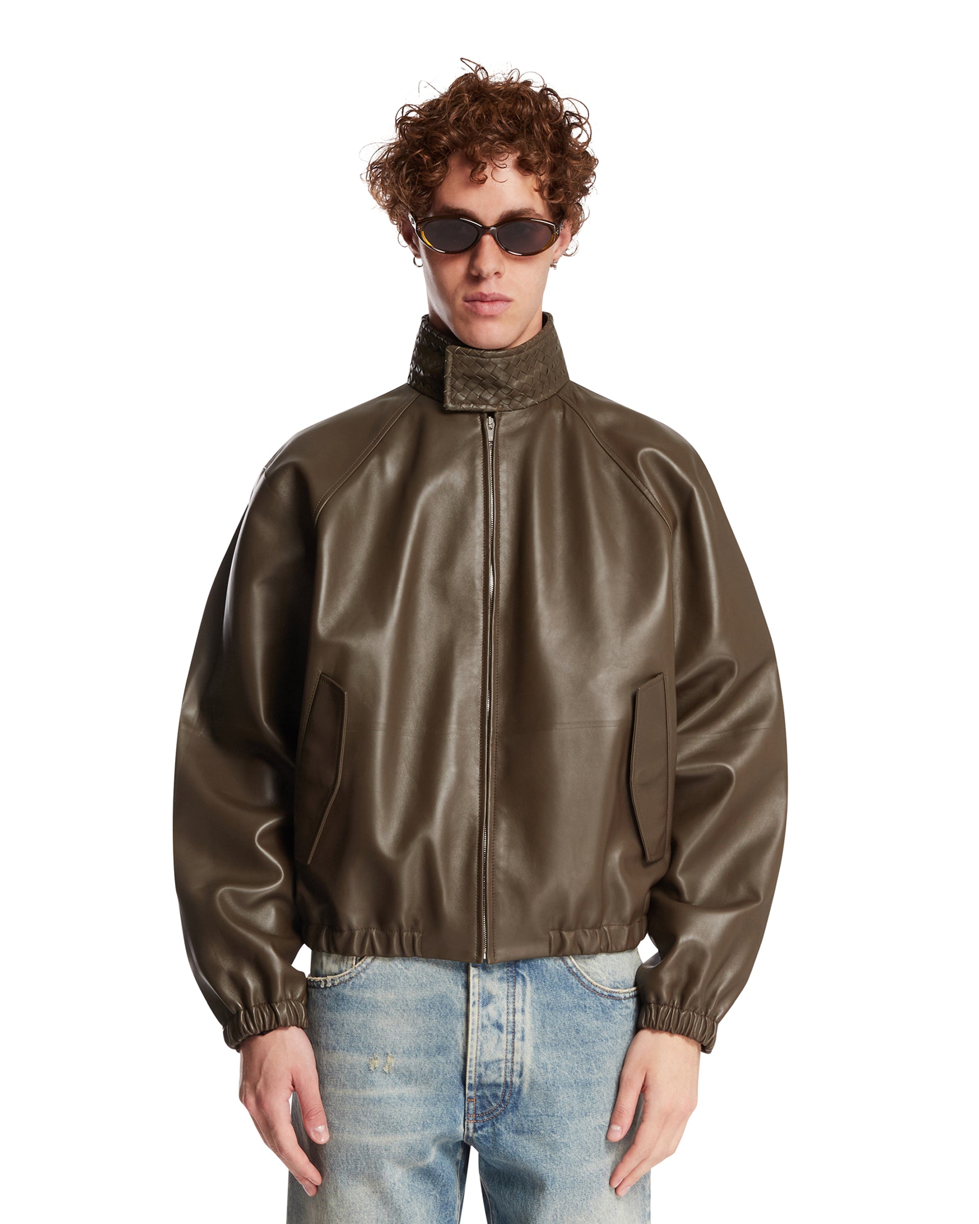 Bottega Veneta Giacca In Pelle Verde
