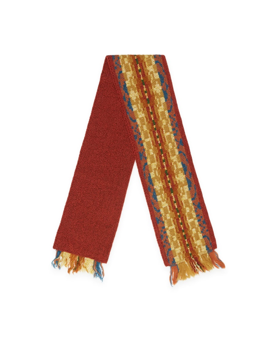 Dries Van Noten Sciarpa Con Frange Marrone, view 3