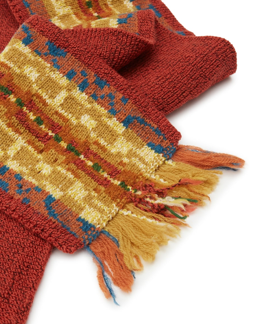 Dries Van Noten Sciarpa Con Frange Marrone, view 4