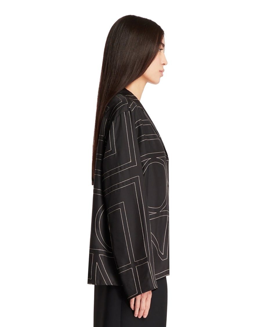Toteme Top Pj Nero Monogram In Seta, view 4