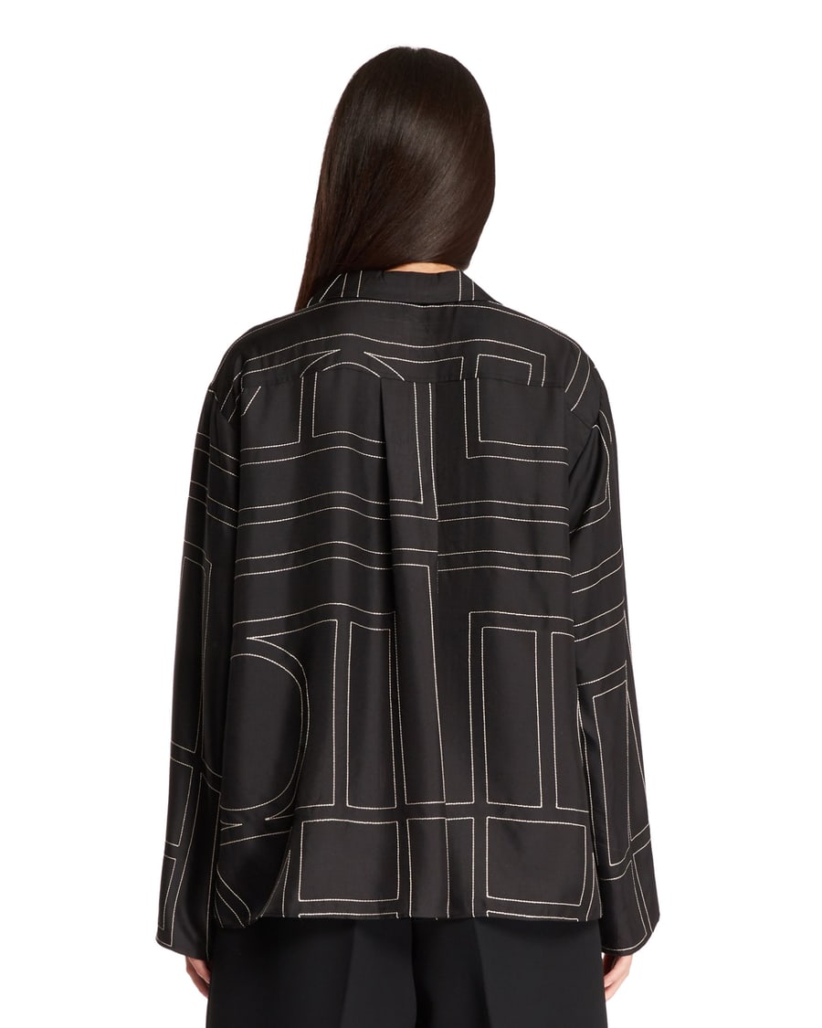 Toteme Top Pj Nero Monogram In Seta, view 5