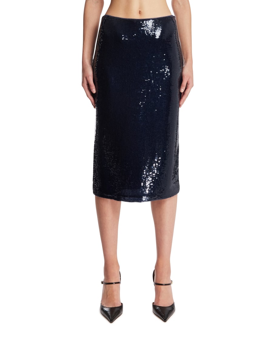 Tom Ford Gonna Midi Con Paillettes Blu