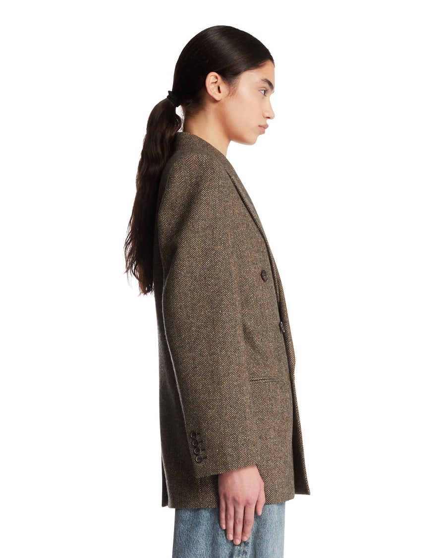 Saint Laurent Giacca A Doppio Petto Marrone, view 4