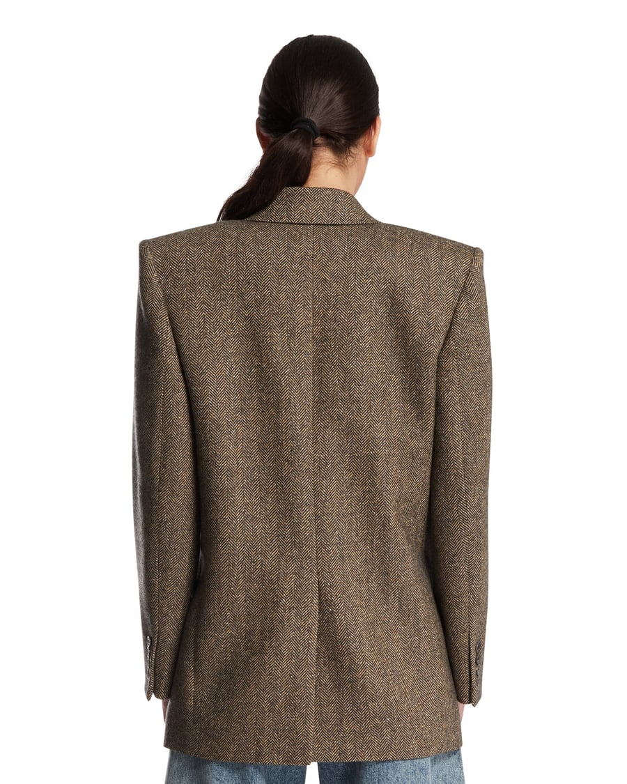 Saint Laurent Giacca A Doppio Petto Marrone, view 5