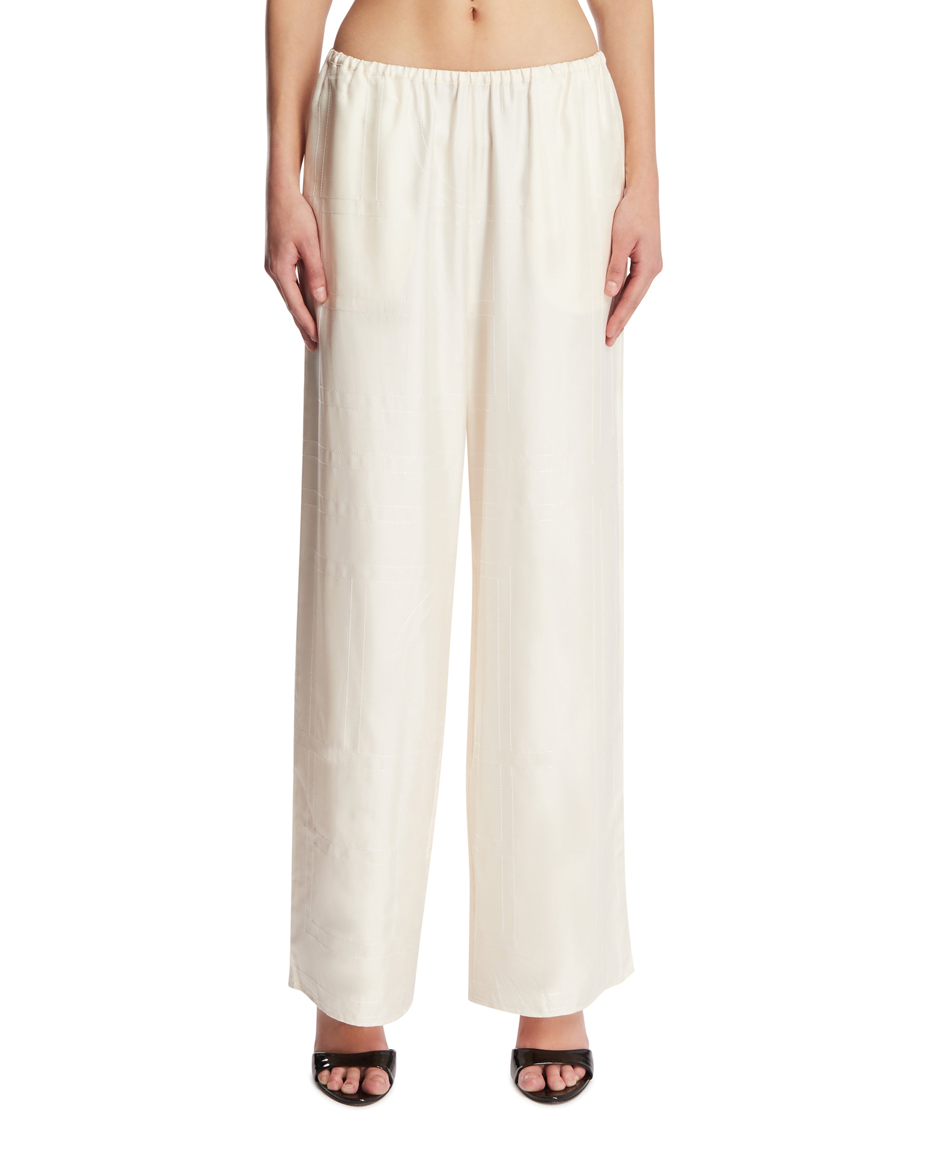 Toteme Pantaloni Monogram Bianchi
