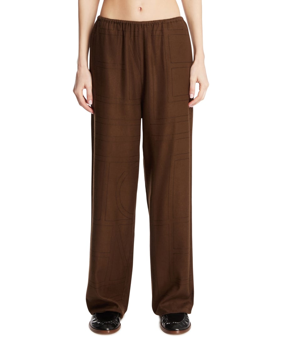 Toteme Pantaloni Monogram Marroni
