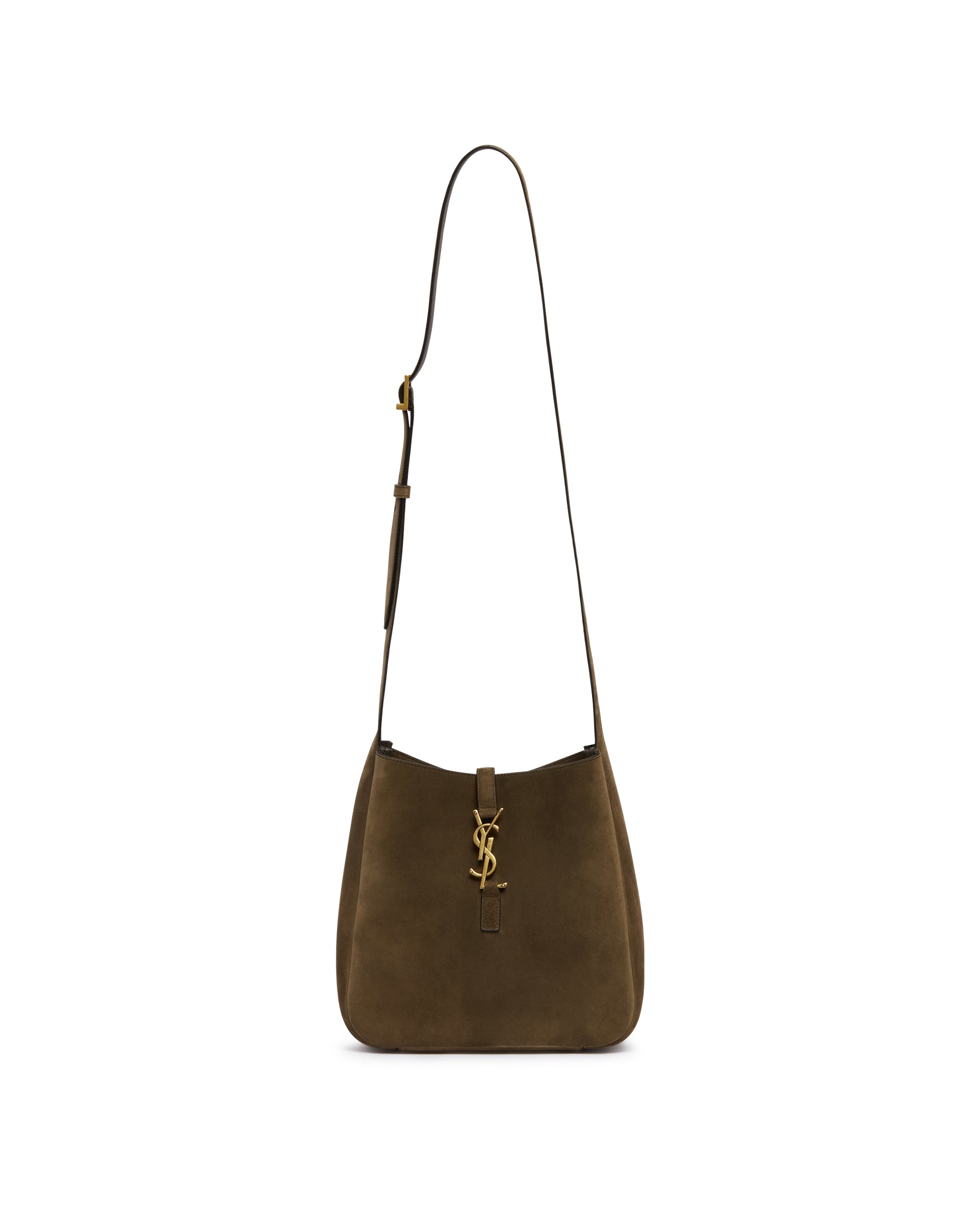 Saint Laurent Borsa Le 5 A 7 A Tracolla In Suede Verde