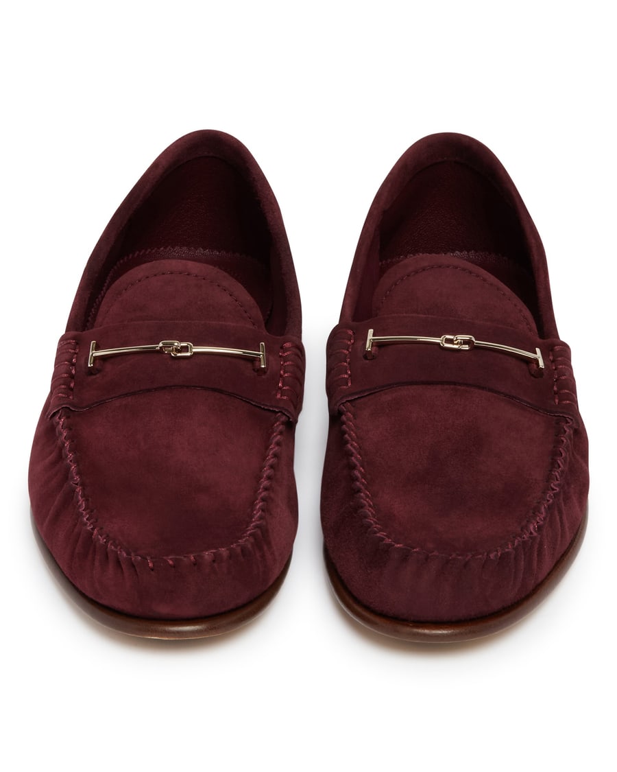Tom Ford Mocassini In Suede Burgundy, view 4