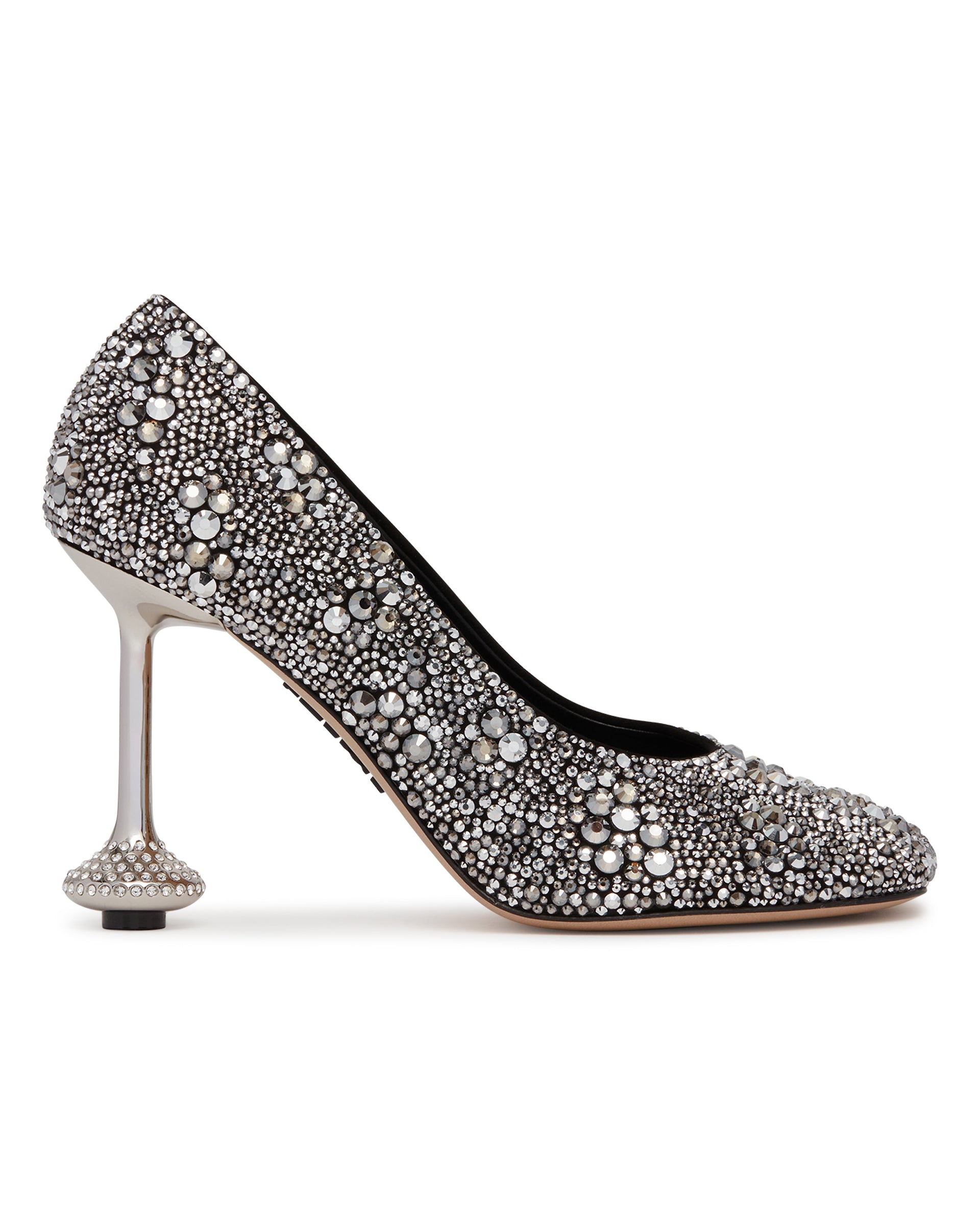 Loewe Decollete Toy In Strass Argentate, view 2
