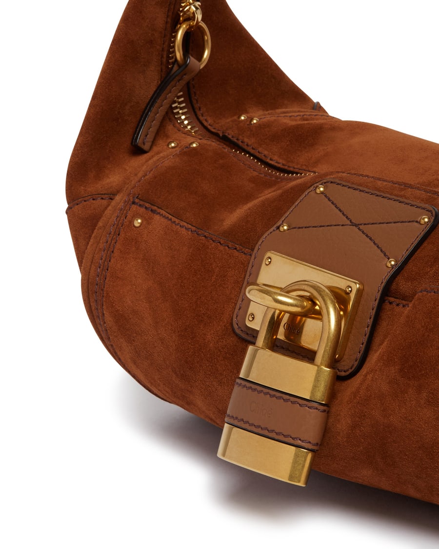 Chloé Borsa Paddington A Tracolla In Suede Marrone, view 4