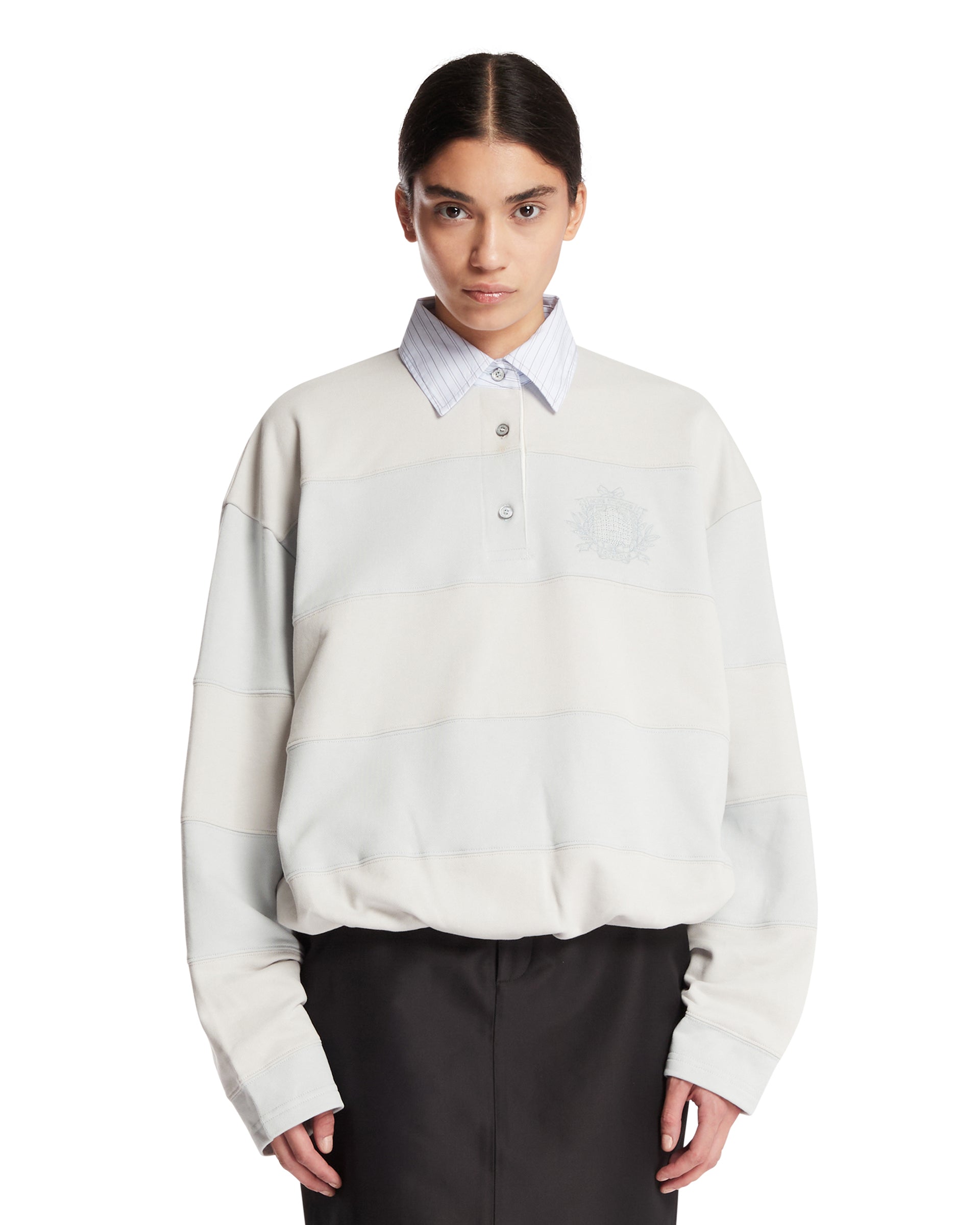 ACNE STUDIOS Felpa A Righe In Cotone Grigia