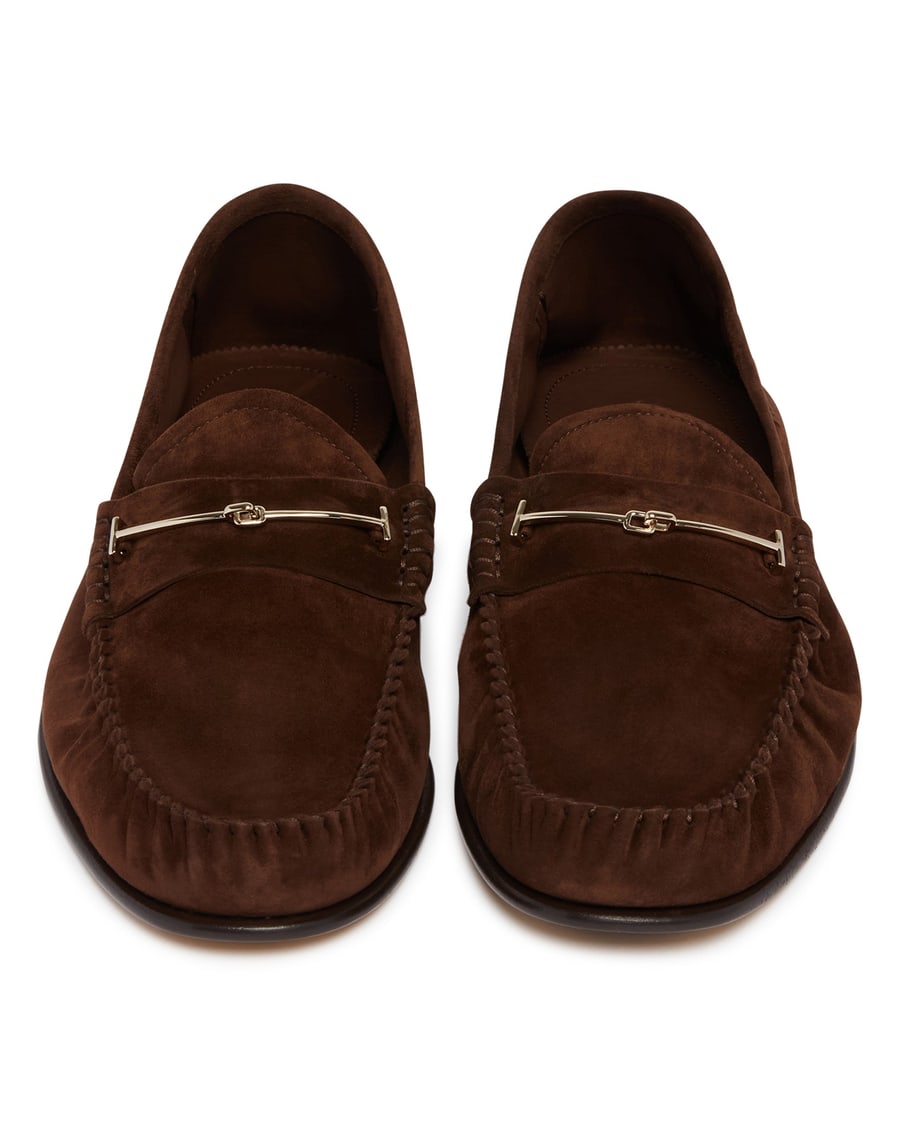Tom Ford Mocassini In Suede Marroni, view 4